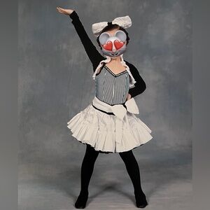 Black and White Striped Dance Costume
